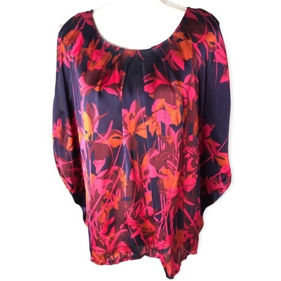 H&M Sleeveless Rio Floral Satin Blouse - Picture 1 of 5